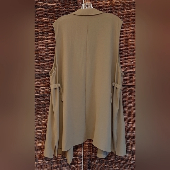 NWT Catherines Open Front Cardigan 2X 22 / 24 Sage Green Waterfall Vest Office - Picture 2 of 8